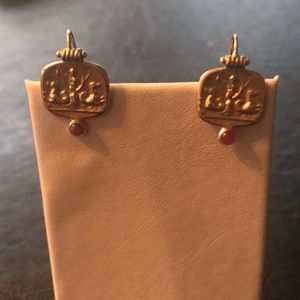 Gold and Stone Earrings